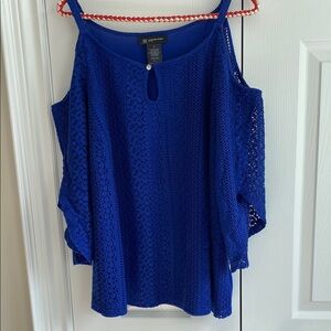 INC International Concepts Blue Asymmetrical Cut Out Camisole